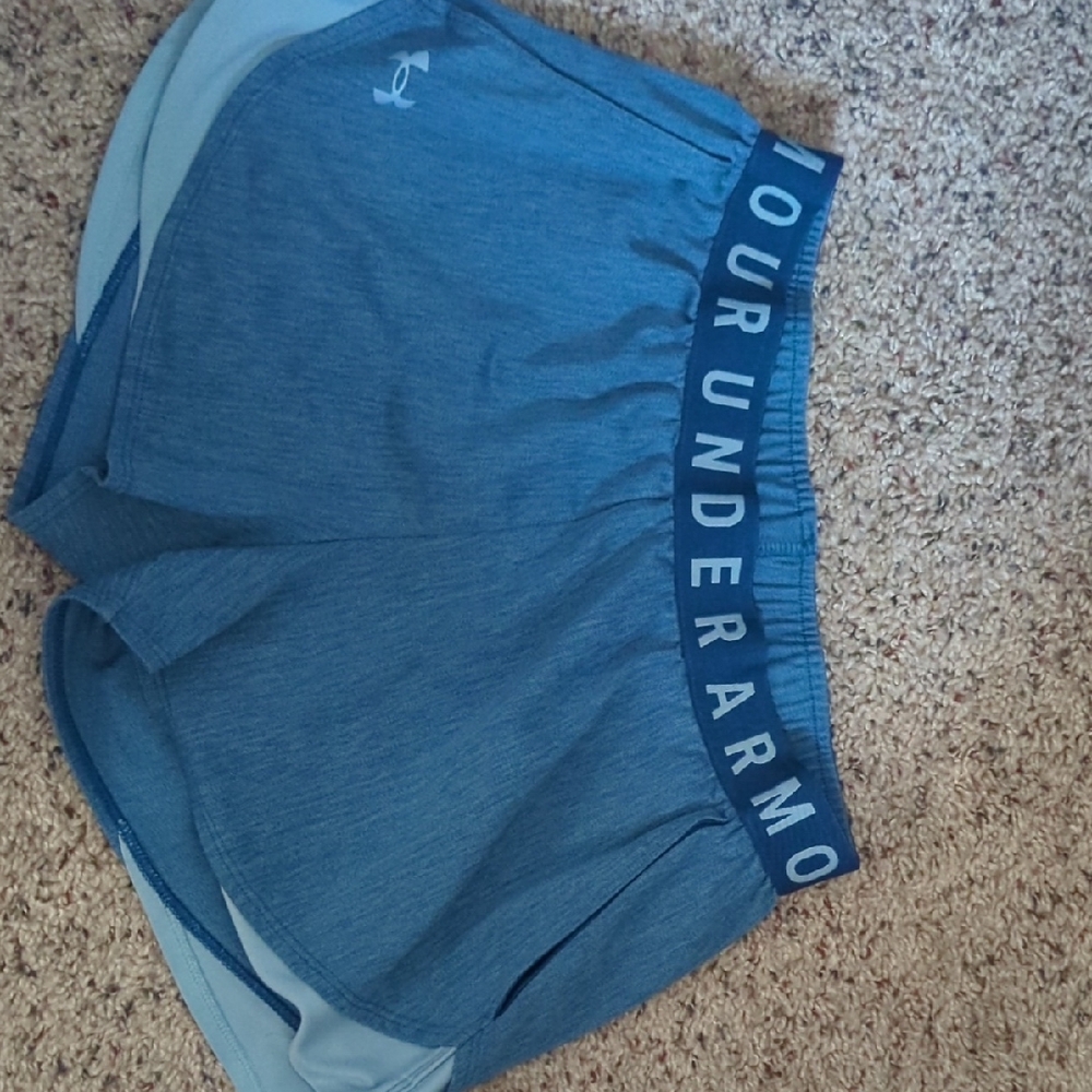 Under Armour Navy and Light Blue Running Shorts